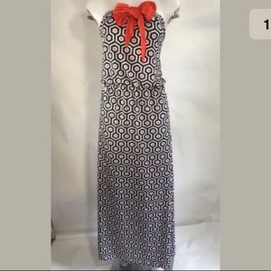 Mud pie sleeveless maxi black white red box